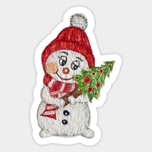 Frosty Loves Christmas Sticker